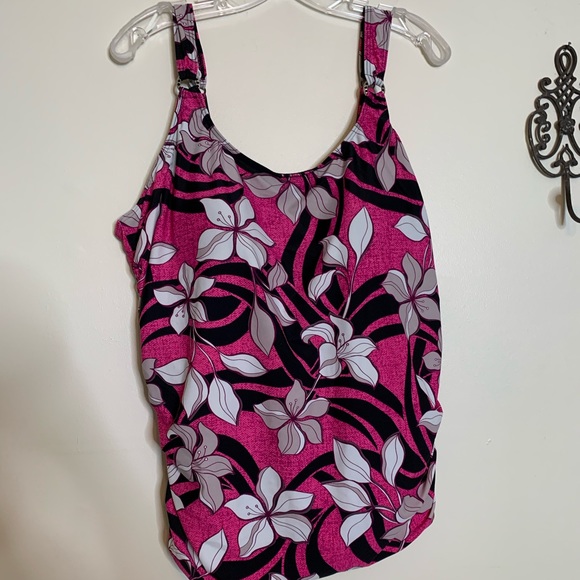 Silhouette Solutions Floral Tankini Top Sz 22D - Picture 6 of 12